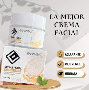 Crema facial aclarante de arroz Samantha